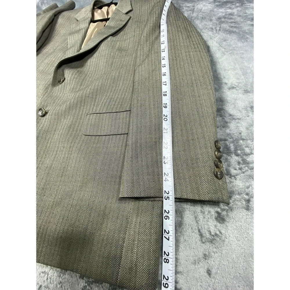 Polo Ralph Lauren Blazer Men‎ 42R Brown Herringbone Wool Jacket Sport Coat Suit